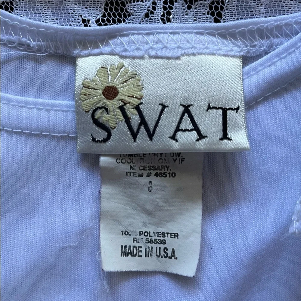 Vintage 90s SWAT Girls Elegant White Lace Button Up Dress, Size 8